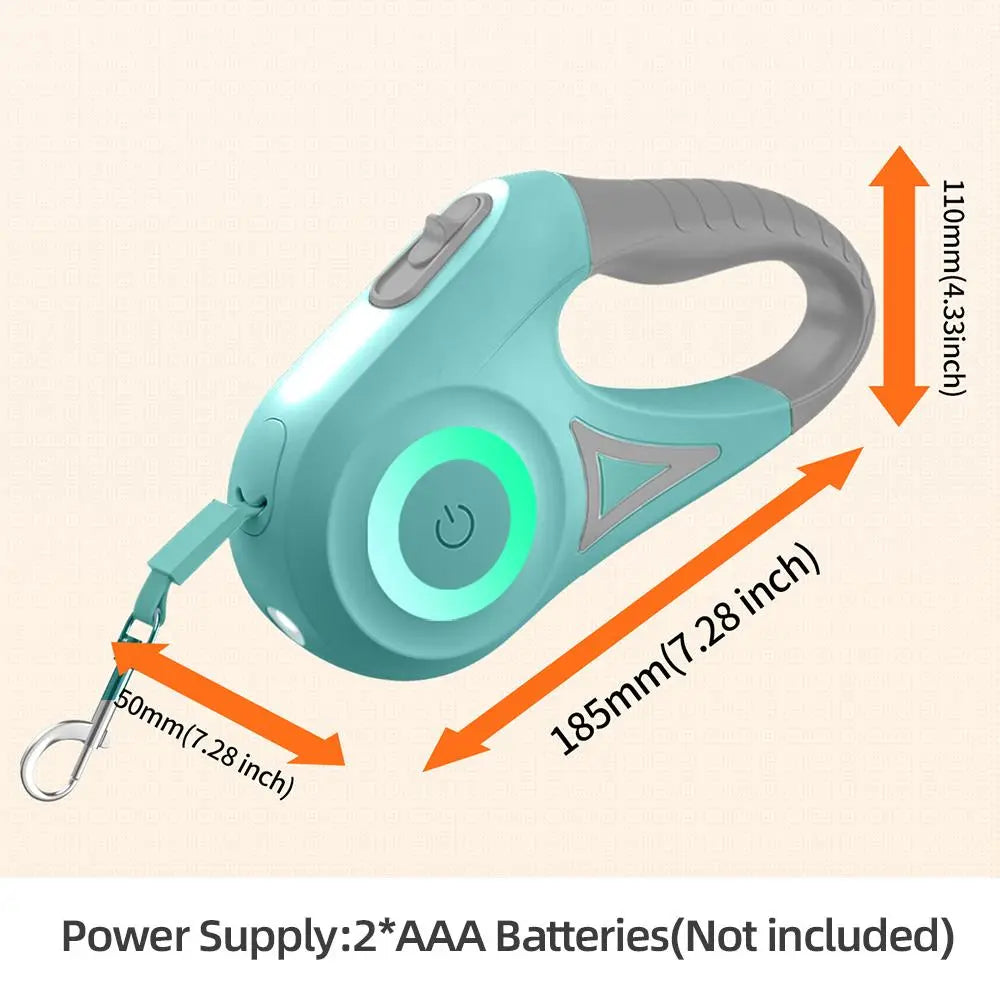 GlowLead™ retractable 5m led dog lead