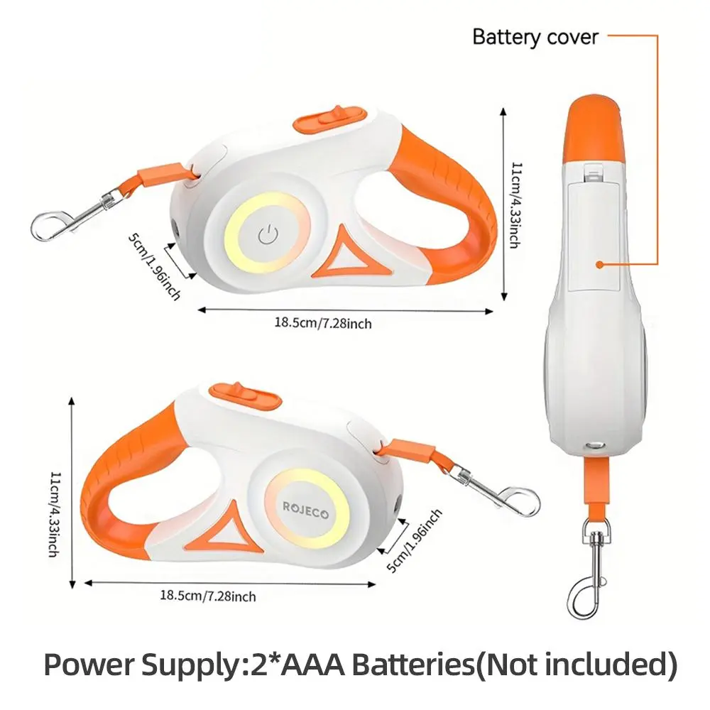 GlowLead™ retractable 5m led dog lead